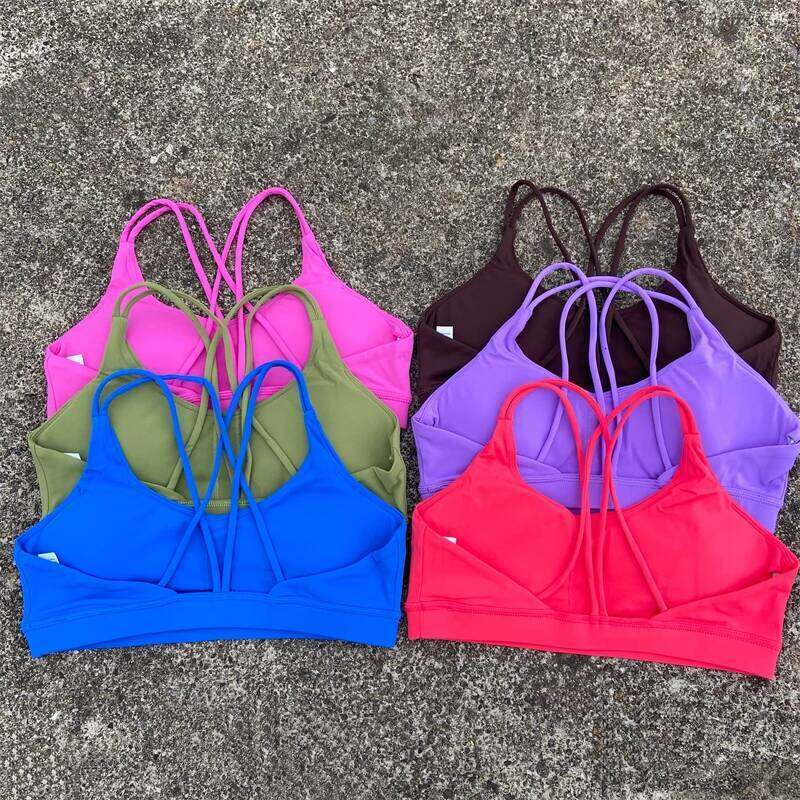 Women Cross Straps Sports Bra Gym Workout Crop Top Yoga Vest High Impact Fitness Bralette Push Up Running Tight Padded Underwear 25T1226