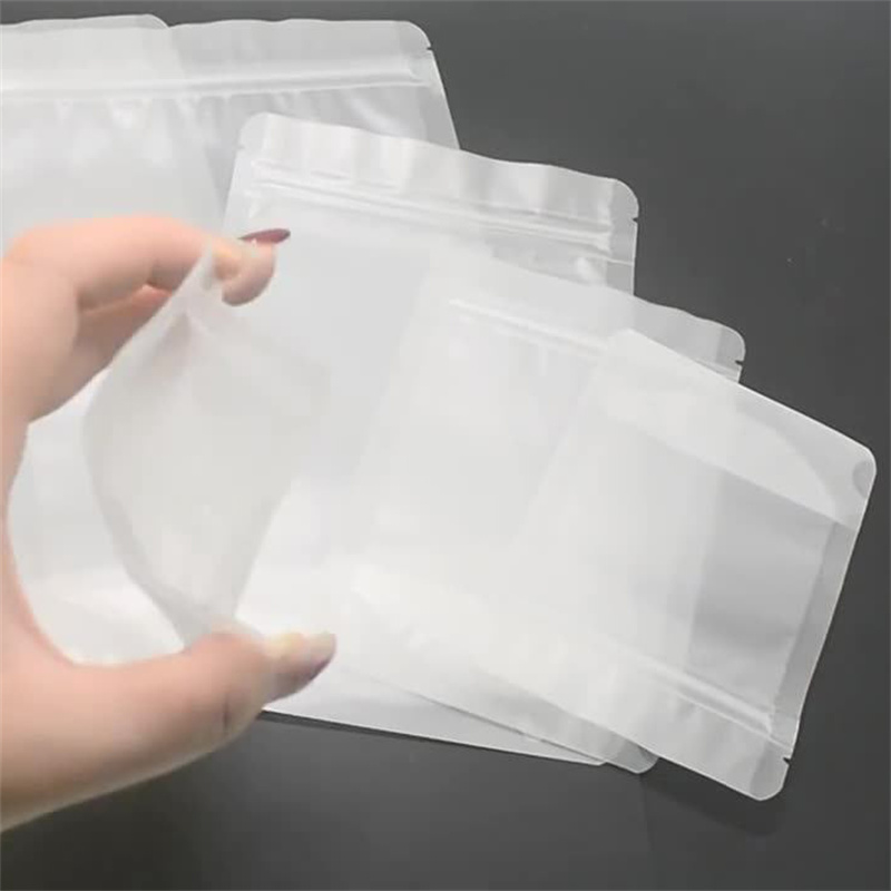 100PCS Resealable Stand up Bags Frosted Plastic Zipper bag Food Grade Smellproof Packaging Bag Snack Nuts Coffee Cereals Corn Beans Storage Pouches