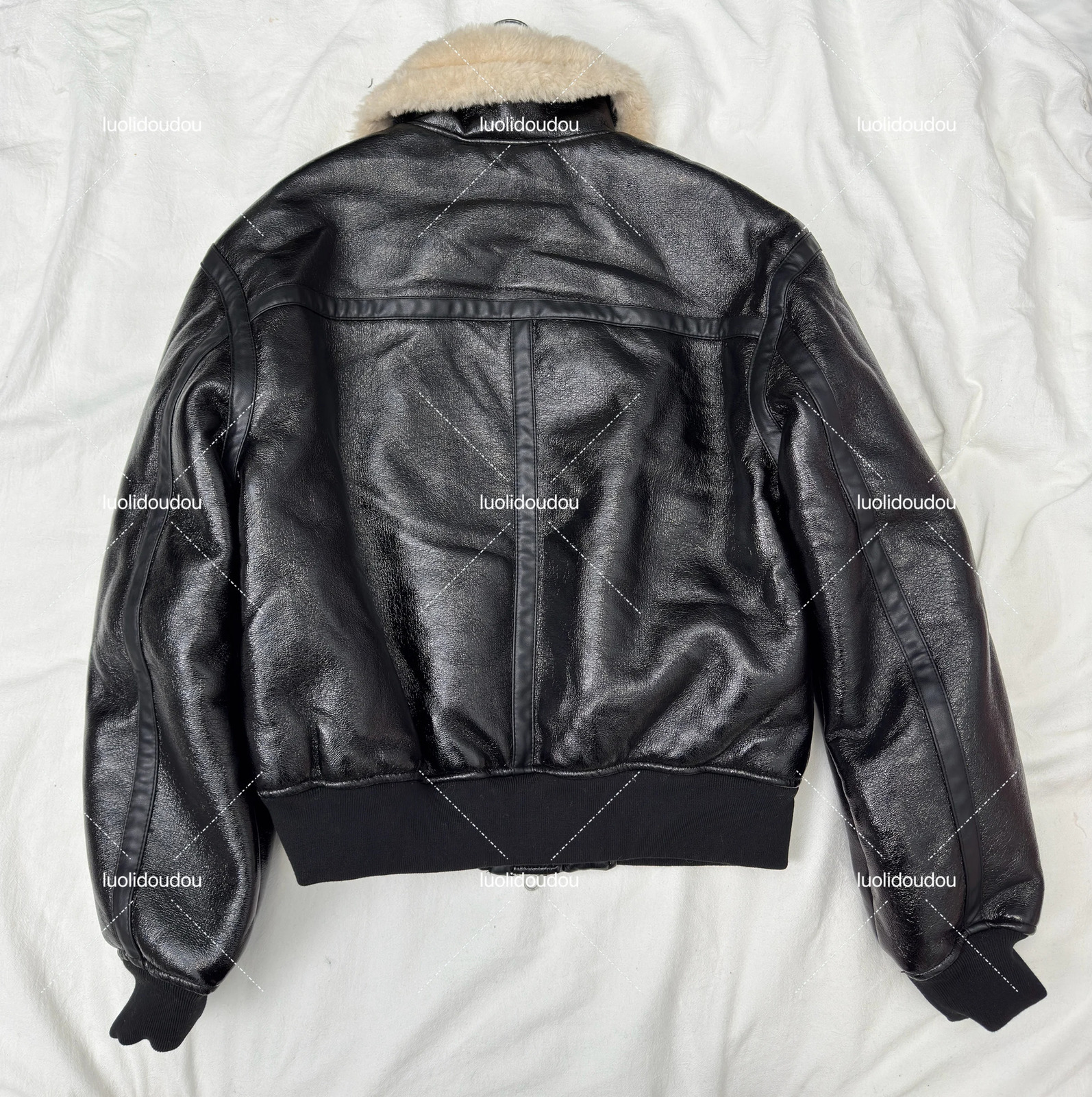 3548/705 Mens lapel thickened fur integrated leather effect jacket fur collar jacket 251222