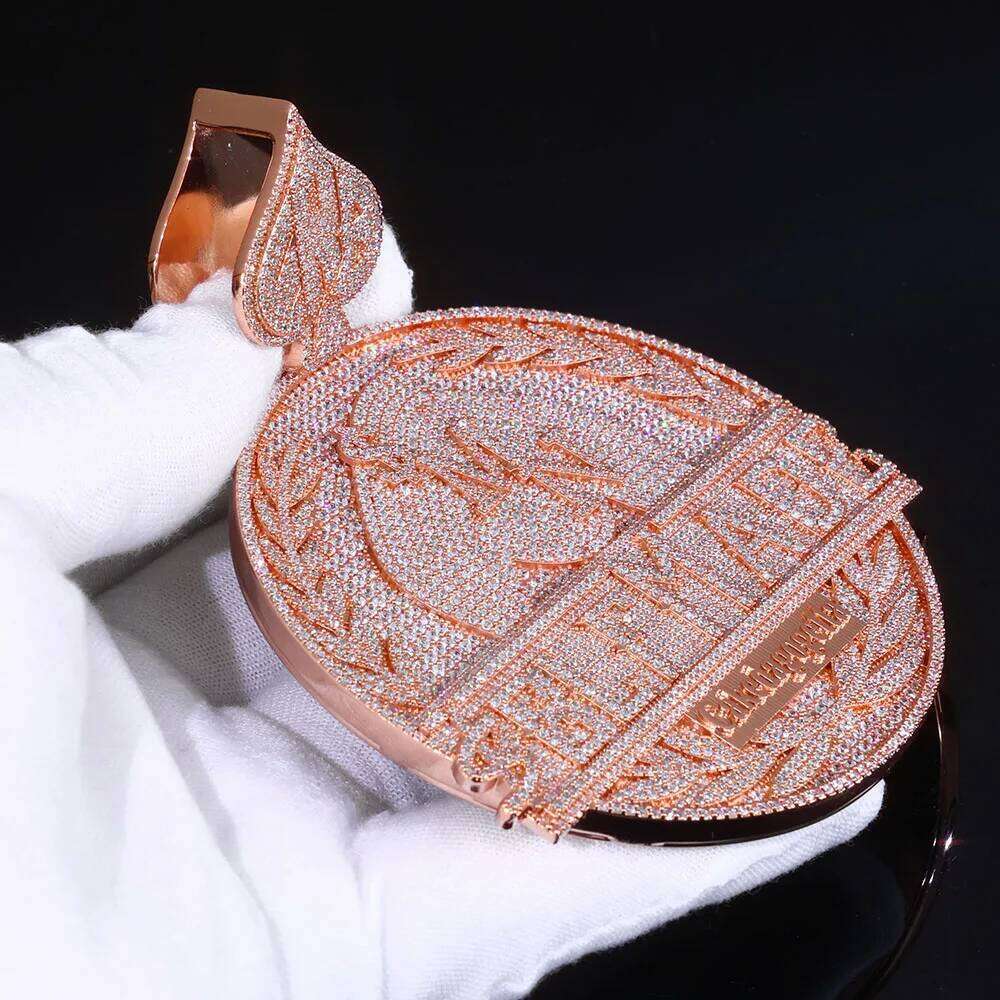 jewelry Personalized Custom Logo Hip Hop Bling Charm Iced Out Diamond Pendant Solid Silver Chain Rapper Jewelry Gifts