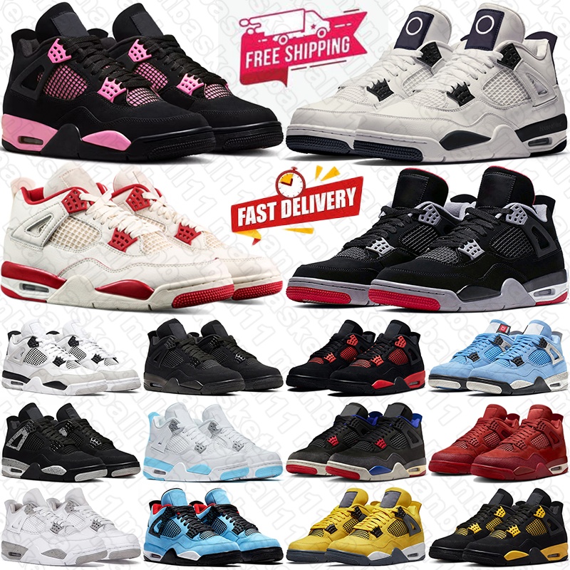 free shipping basketball shoes 4s designer sneakers outdoor trainers men womens panda black cat cactus jack 4 lightning what the airjordanretro mens jordan4shoe