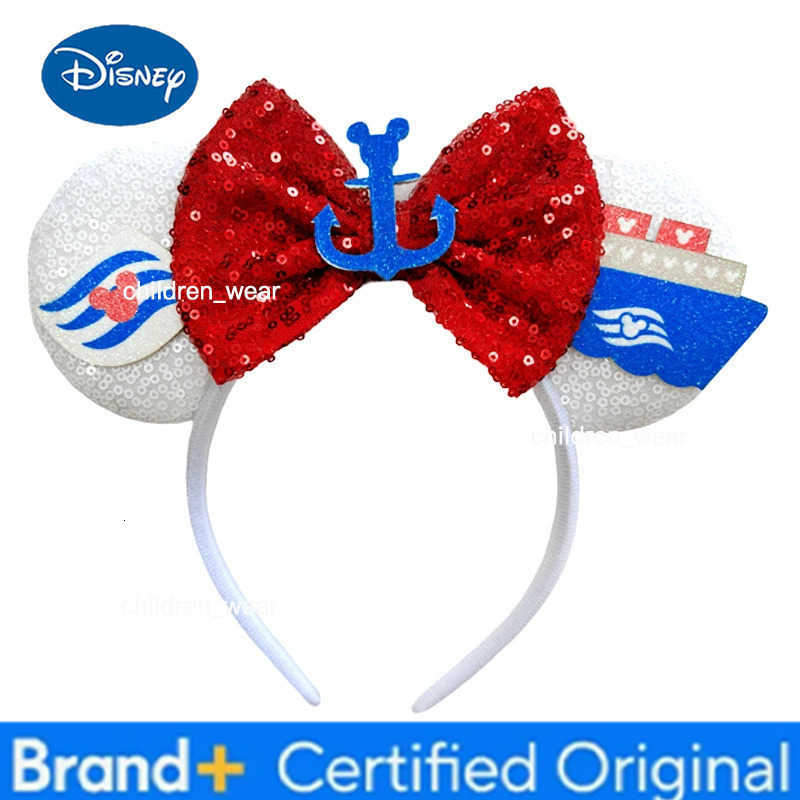 Disney Newest Mickey Mouse Ears Headband Cartoon Sequins 5Bow Headwear Girls Children Festival Party DIY Hair Accessories H251226
