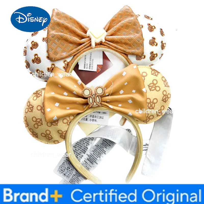 Disney 2024 Original Mickey Ears Headband Princess Minnie Bow Cosplay Hairband Festival Party Adult/Kids Hair Accessory H251226