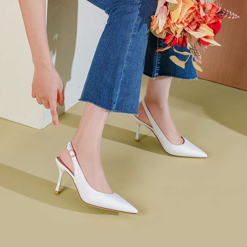 31-44 Plus Size Work Casual 3 Inch Heels Stiletto Heel slingback Sandals Pointed Toe Shoes