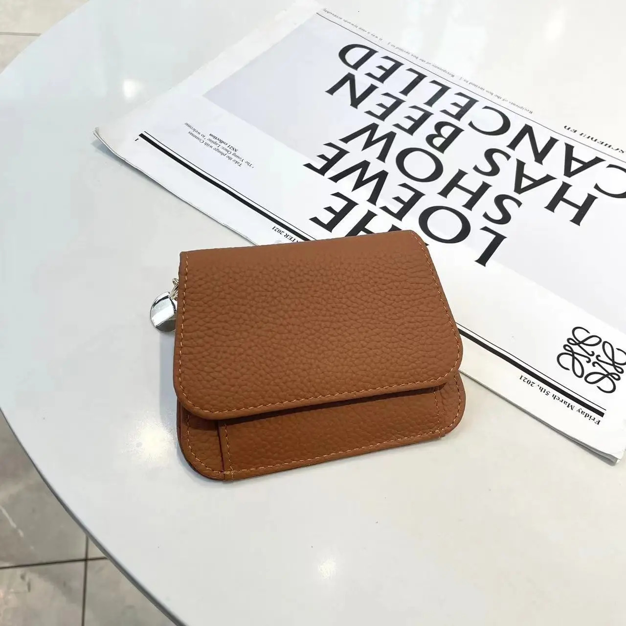 Korean Style Short Wallet Pure Leather Inner And Outer Top Layer Cowhide Zipper Coin Purse Fashionable RFID Multi-Card Slot 251225