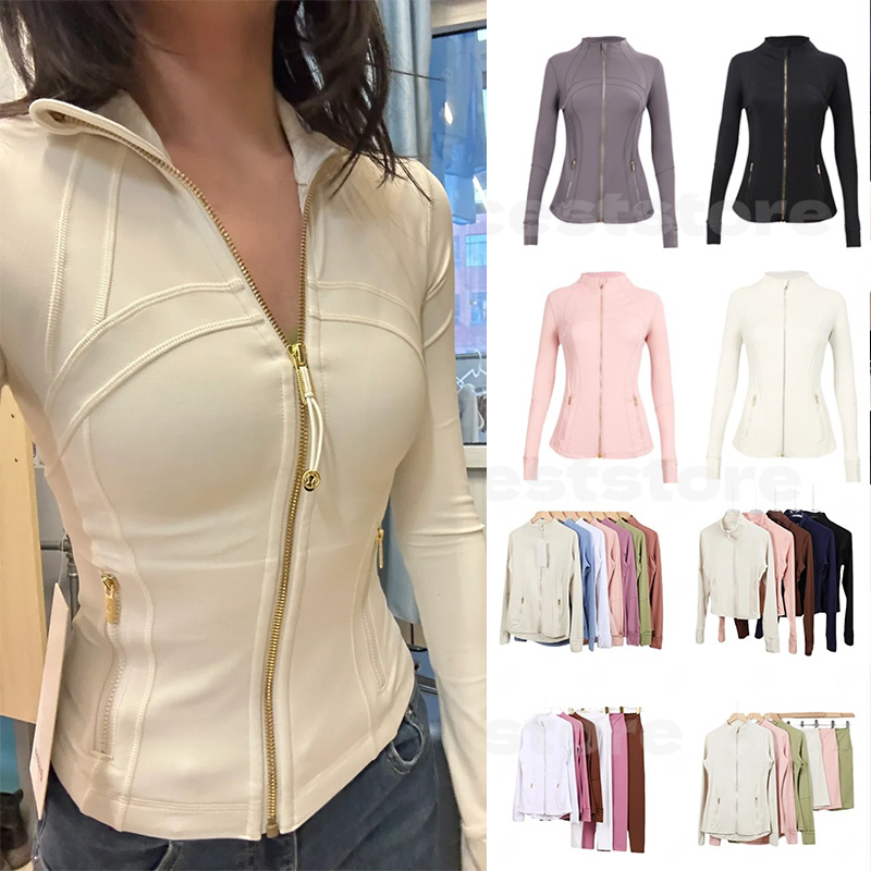 New designer women Jakets sets high waist pants gym jogging legging sets sports jacket with gold zipper long sleeves