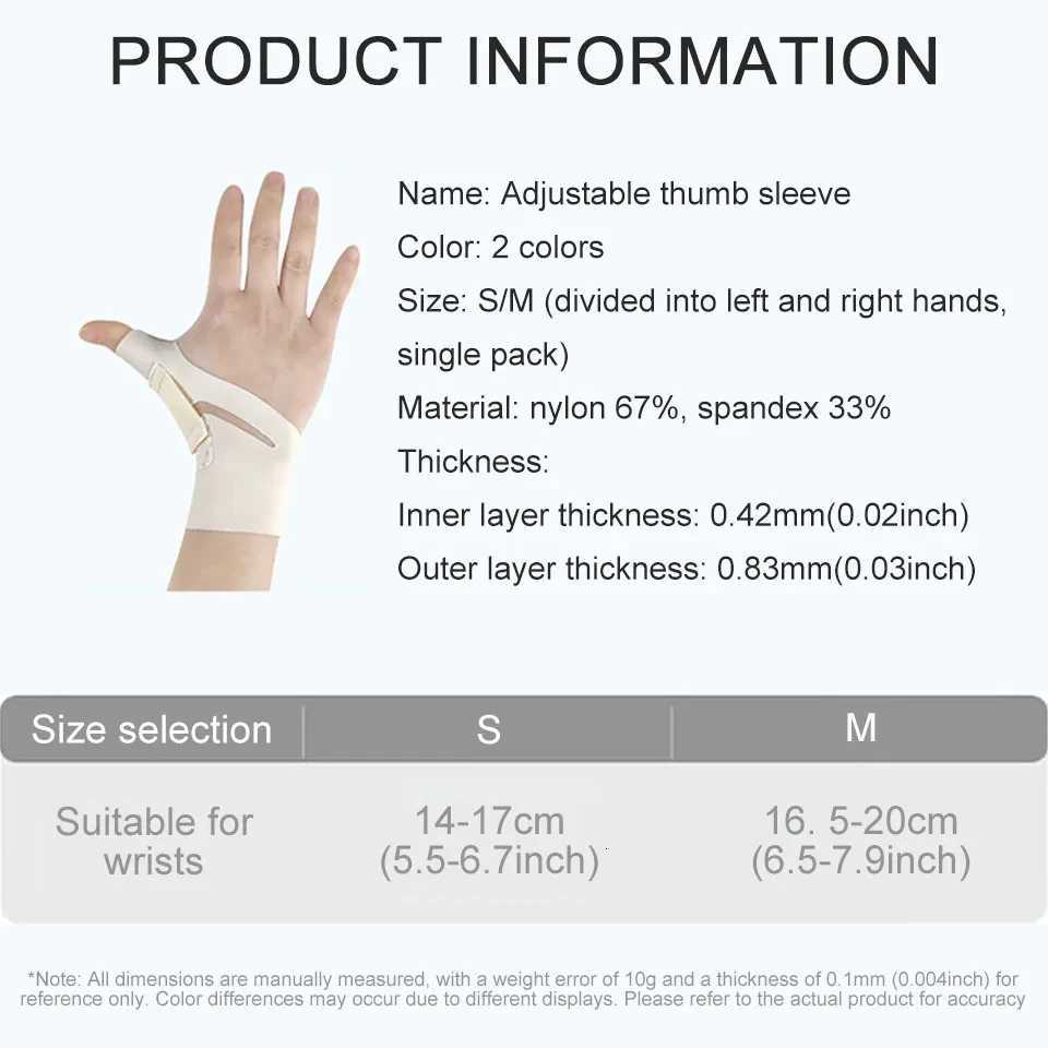 Elastic Thumb Support Brace Thumb Compression Sleeve Protector for Relieving Pain Arthritis Joint Pain Tendonitis Sprains Sports M251226