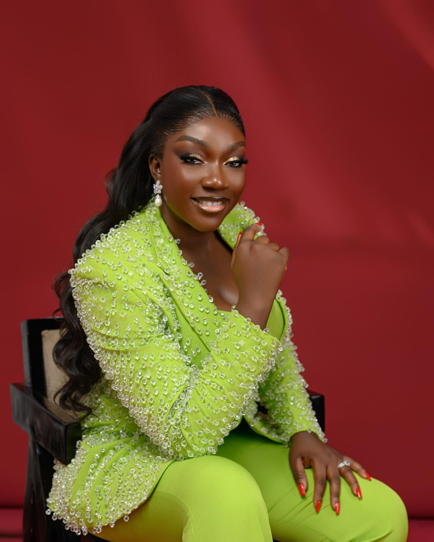 Customized Fresh Green Diamond Women Pants Suits Formal Business Slim Fit Working Wear Prom Birthday Party Evening 2 Pieces