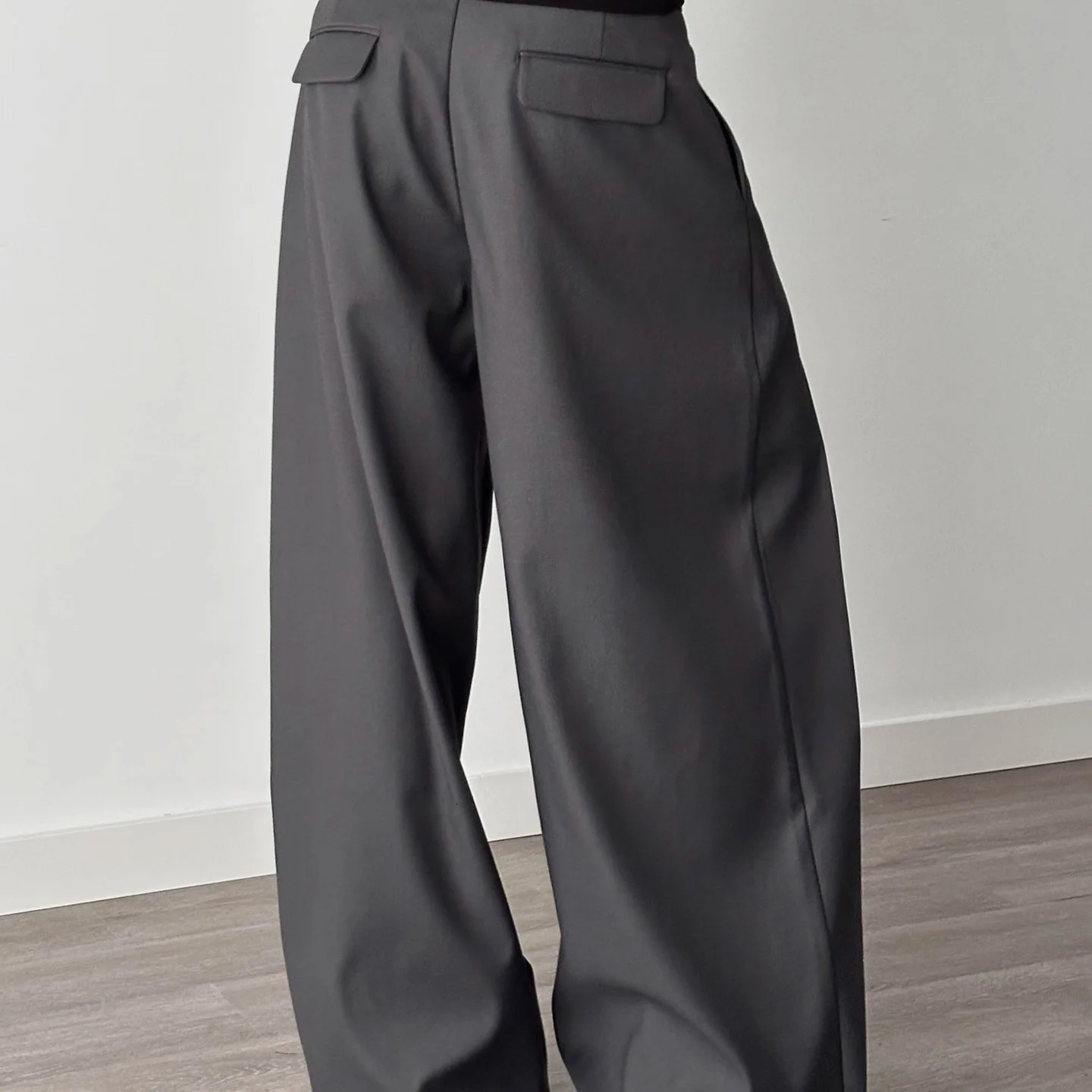 Black Suit Pants Men Fashion Social Mens Dress Korean Loose Oversized Wide Leg Trousers 251226