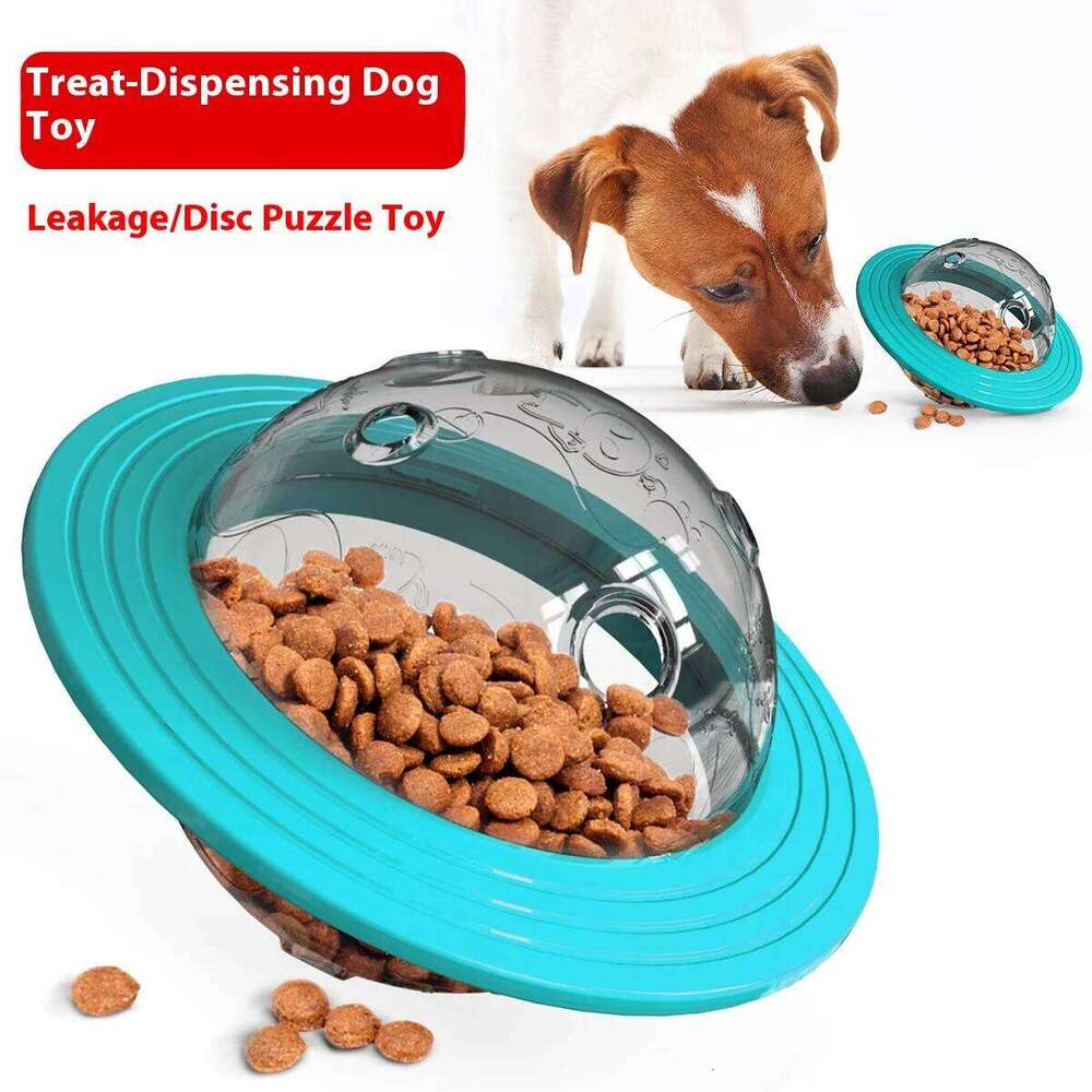 Chew Proof Flying Saucer Dog Toy - Unbreakable UFO Treat Dispenser Wobble Ball Food Feeder for Powerful Chewers 25N1226