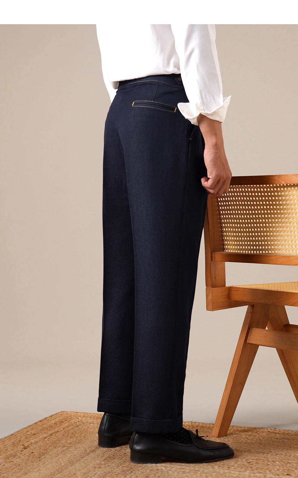 Retro HighWaisted Jean Men Casual Business Versatile StraightLeg Pants Adjustable Cargo Trousers Fall Deniminspired Suit Pant 251226