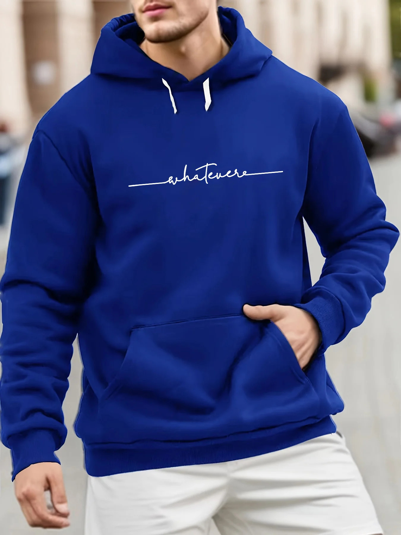 Mens autumn and winter fashionable casual pullover with simple letter printed long sleeved hooded sweatshirt 251222