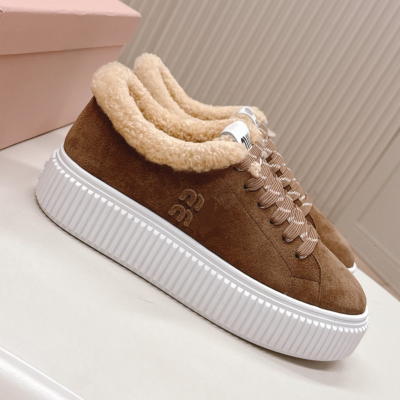 Winter 2025 thick soled height increasing sports shoes suede sheepskin warm cotton shoes casual women's shoes