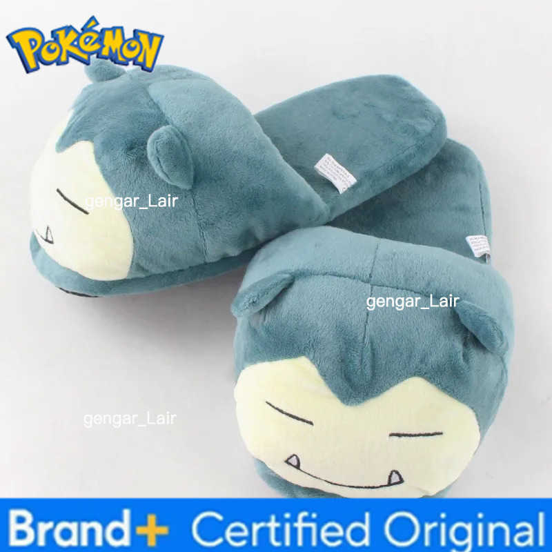 Pokemon Snorlax Cartoon Anime Cotton Slippers Plush Kawaii Winter Warm Shoes Indoor Non-slip Home Shoes Cute Adult Couple Gift W251226