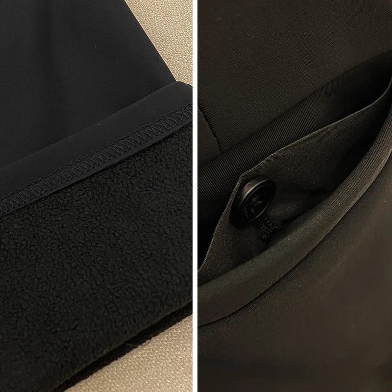 Autumn Winter With Velvet Warm Casual Pants High Quality Slim Fit Mens Formal Business Office Social Solid Trousers 251226