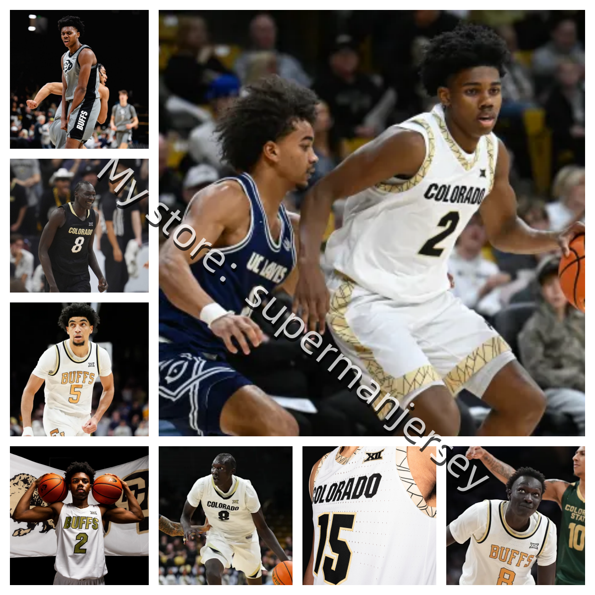 2025-26 Colorado Buffaloes College basketball jersey Crawford Dak Hargress Holland Ifaola Inman Johnson Kossaras Malone Mani Rancik Randall Sanders Elswyk new