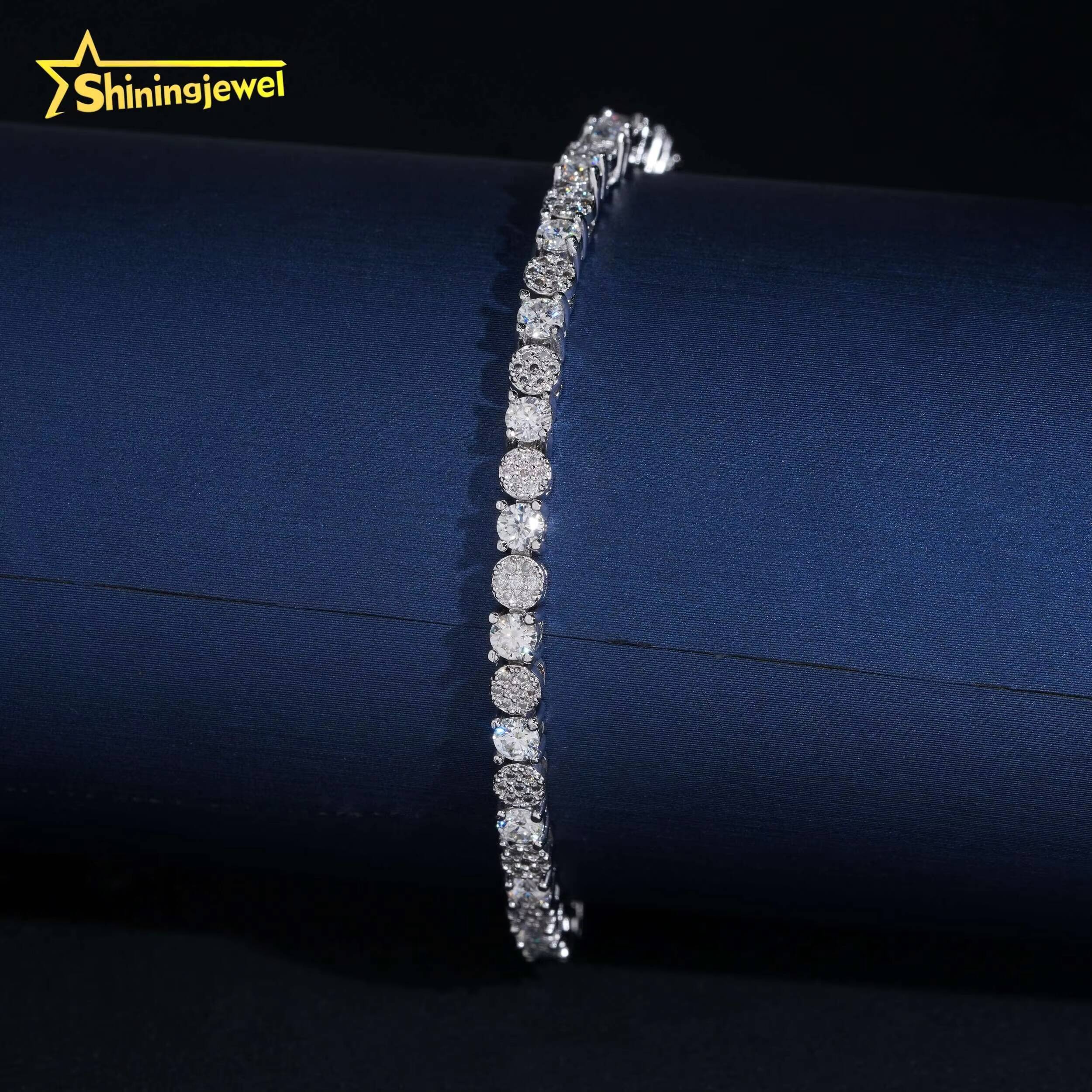 Unique Iced Out Elegant Moissanite Jewelry Hip Hop High Quality 38mm S925 Tennis Bracelet