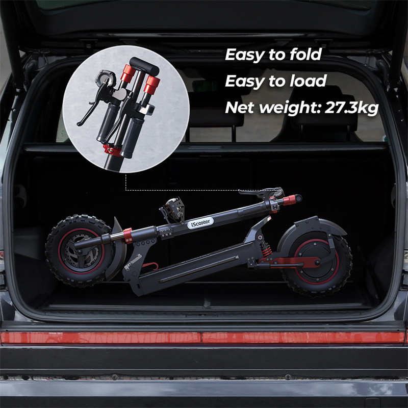 EU Warehouse iScooter iX5S 1000W Electric Scooter for Adults 28MPH 48V 15AH Folding Commute Off Road Electric Scooter 60 Miles Range E-Scooter Kick Sc