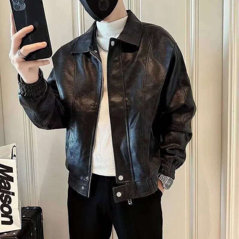 High-End Leather Jacket For Men In Spring Autumn Winter 2025 New Trendy Casual