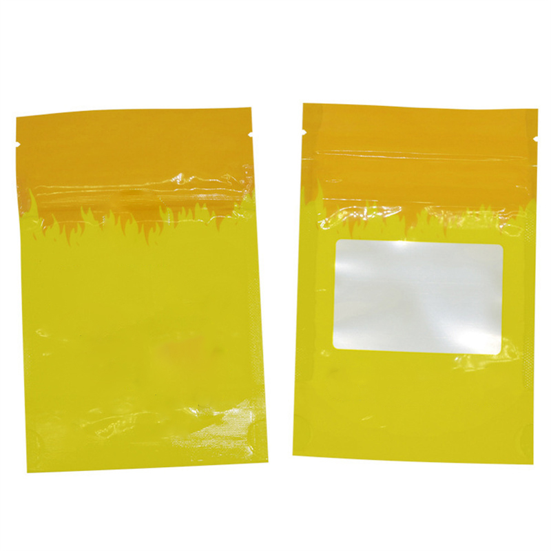 100Pcs Mylar bag 3.5g Clear Window Zipper bags Child lock Plastic Pouch Food Storage Bag Resealable Water Proof Smellproof Packaging Bags