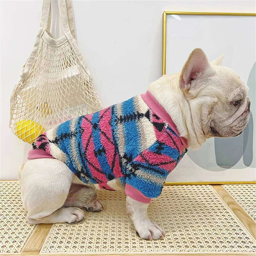 Fashion French Bulldog Sweater Warm Plush Cat Dog Clothes for Small Dogs Chihuahua Yorkshire Puppy Pullovers ropa para perros 25T1226