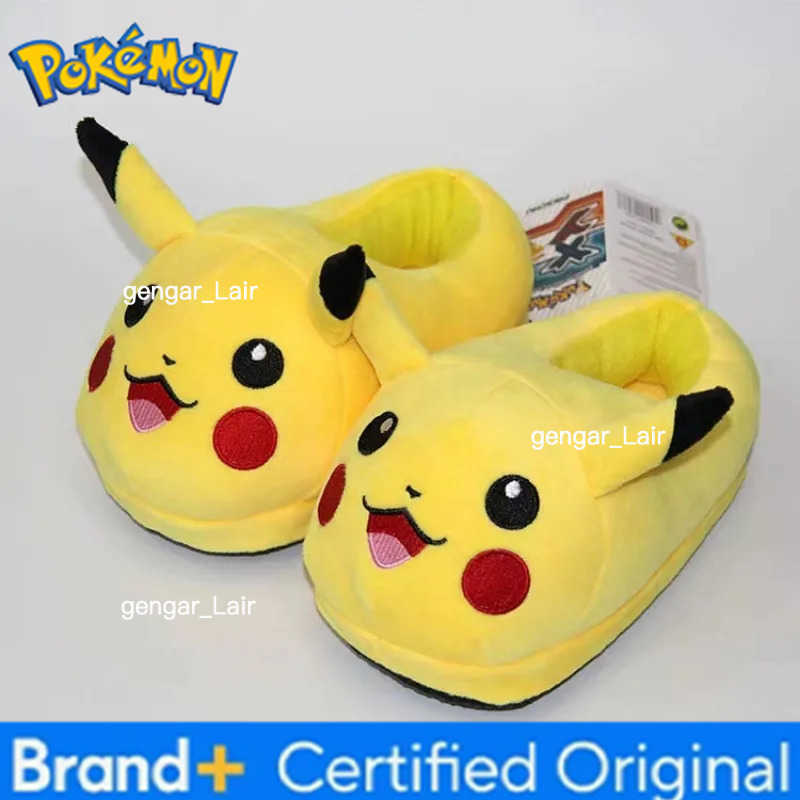 Pokemon Pikachus Game Peripheral Kawaii Home Shoes Home Slippers Cute Winter Warm Indoor Slippers Gift W251226