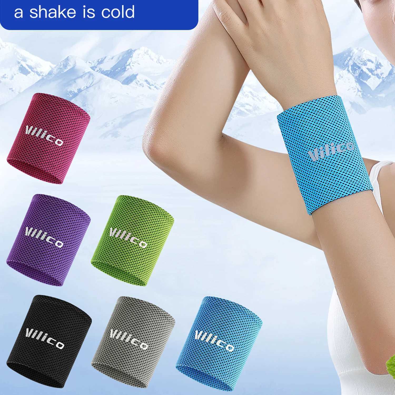 1 PC Summer Ice Cooling Wrist Sweatband Tennis Sport Wristband Volleyball Gym Wrist Brace Support Sweat Band Towel Wrist Protect M251226