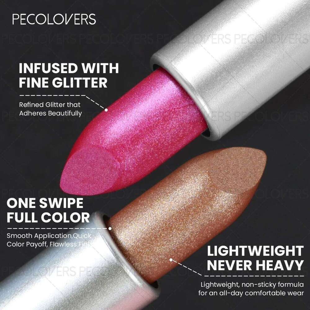 1PC Non-stick Cup, Waterproof, Long-lasting, Rich Colors, Fine Glitter, Pearlescent Lipstick, Ideal Christmas/Halloween Gift 25H1226