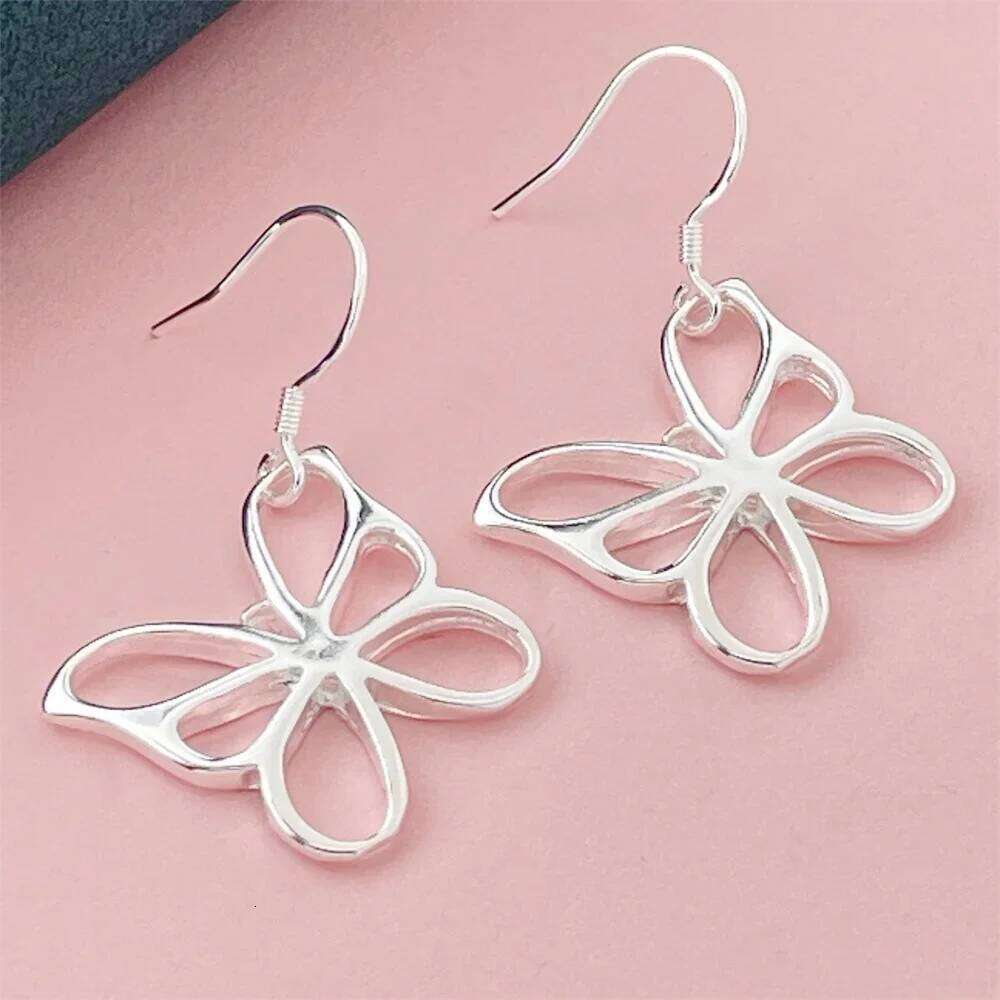 925 Silver Heart Shape Earrings Women Exquisite Student Jewelry Accessories 25H1226
