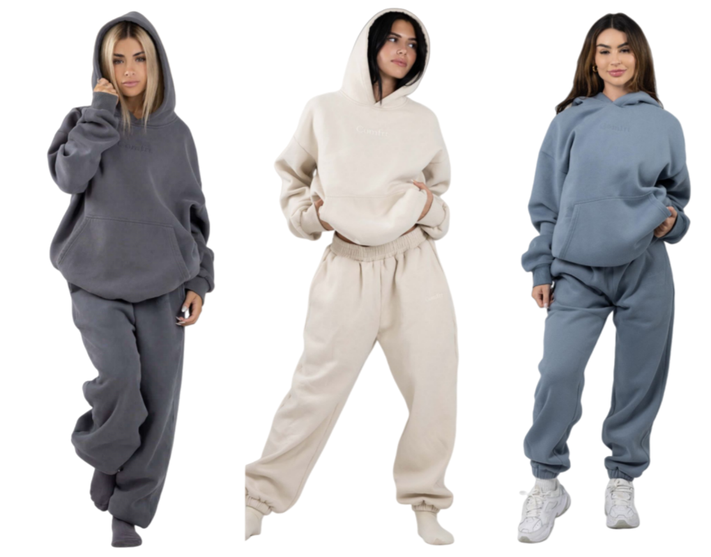 Women's Two Piece Pants Ins Matching Sets Embroidery Tracksuit Women Hoodies Pullover Solid Pocket Sweatshirts High Waist Pencil Pant Jogger Set