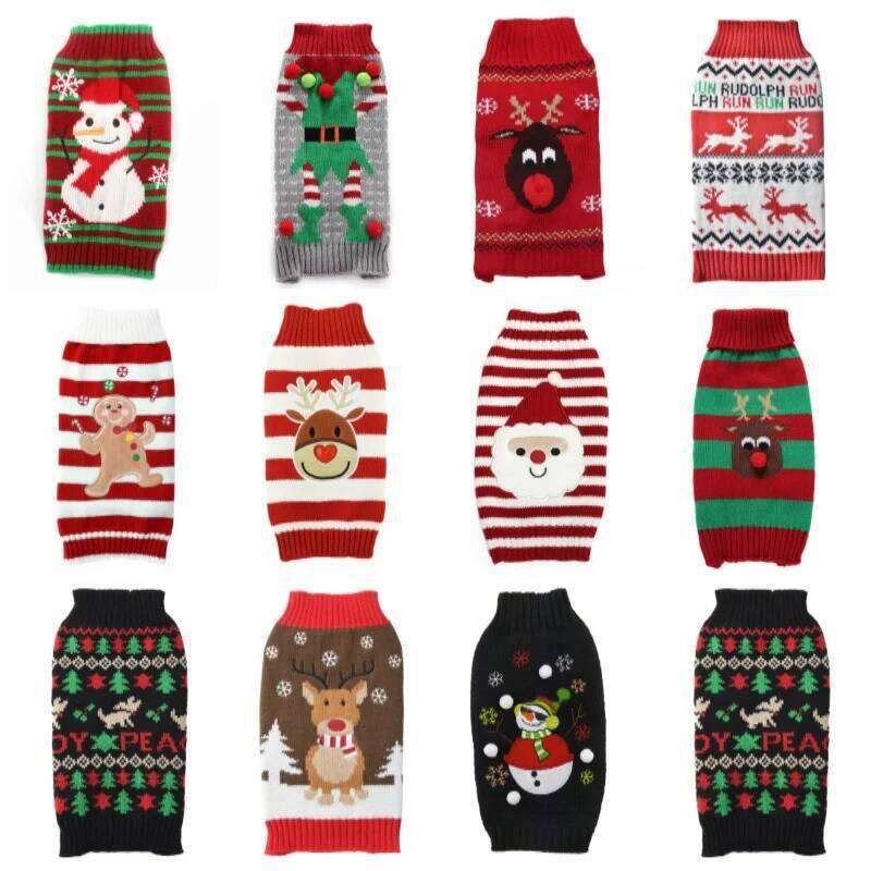 Winter Sweaters for Small Medium Dogs Christmas Dog Clothes Cute Print Puppy Turtleneck Soft Warm Cat Sweater Pet Supplies 25T1226