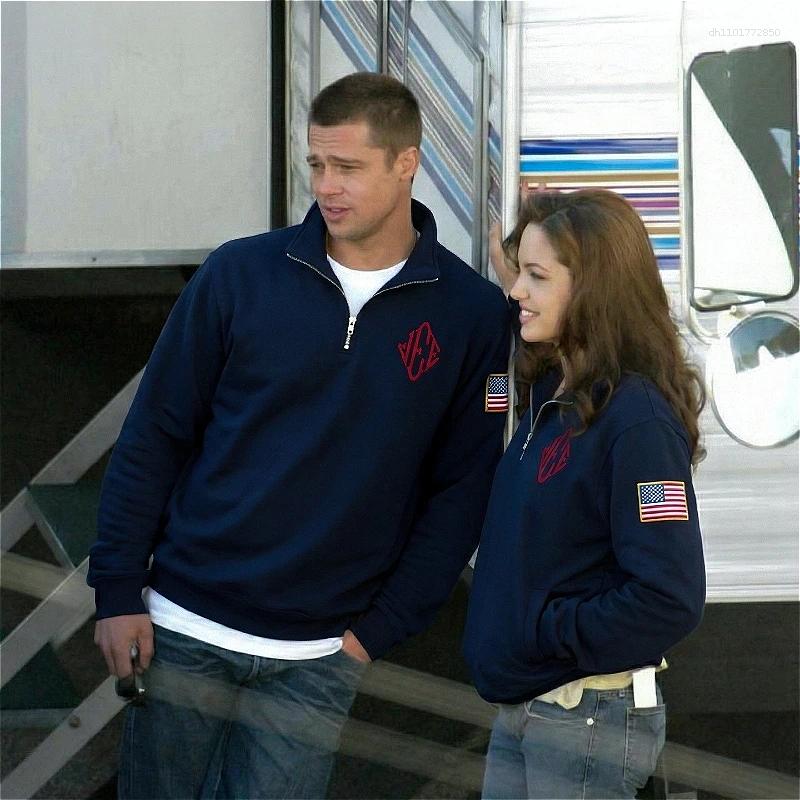 Men's Polos Y2K Retro Sweatshirt Epstein Embroidery Stand Collar Quarterzip Pullover Casual Sports Fashion Streetwear Unisex Oversized Tops