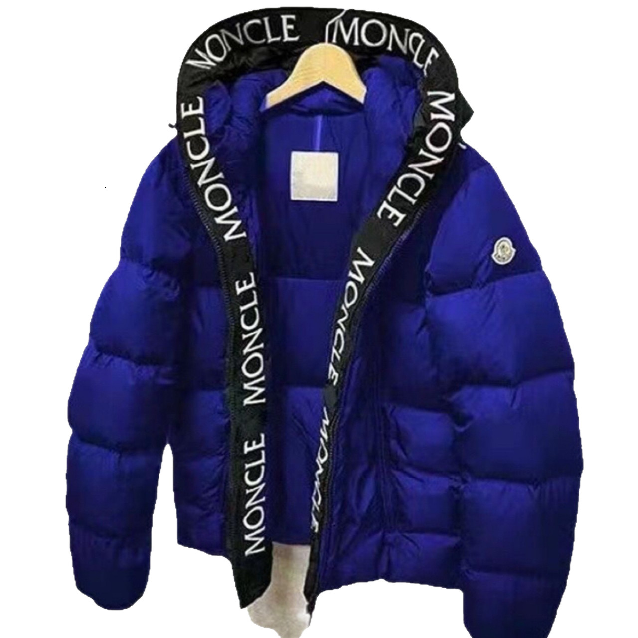 Cross-Border Thickened Hooded Plus Size Winter New Cotton Clothes Letter Print Down Jacket Unisex Trendy Coat