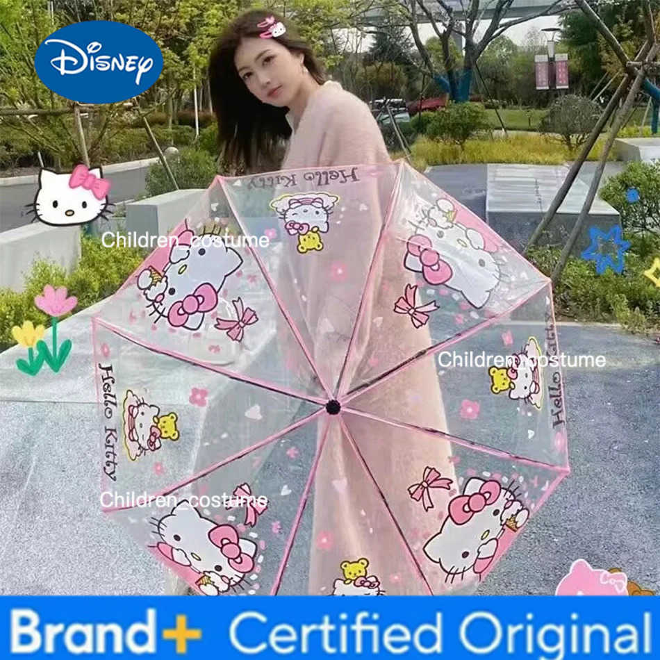 Disney New Cartoon Stitch Portable Folding Umbrella Cute Stitch Automatic Transparent Umbrellas Fashion Manual Umbrella Kid Gift H251226