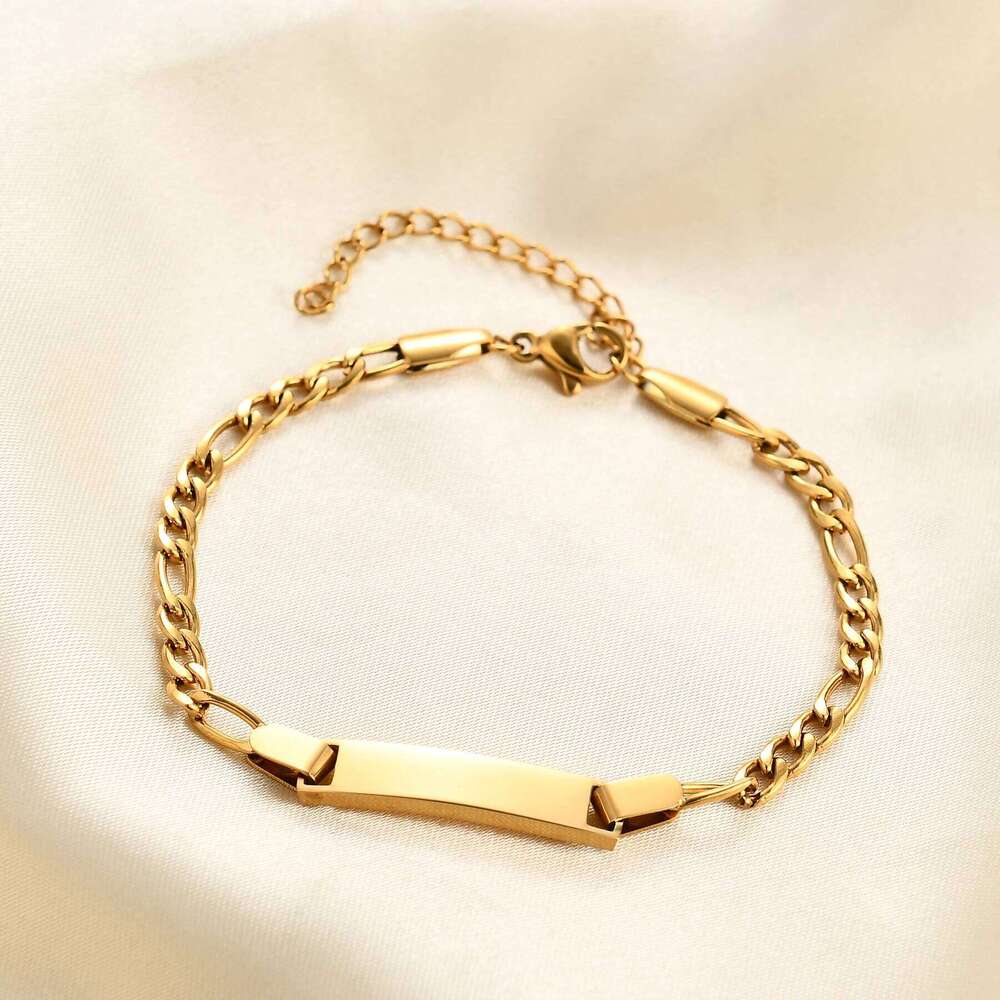 New Trendy Customizable Classic Stainless Steel Gold/Silver Color Adjustable Bracelet For Women Fashion Jewelry Gifts 25T1226