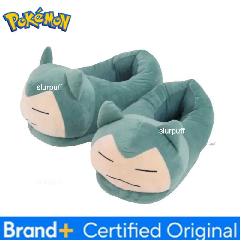 Pokemon Cartoon Anime Slippers Cotton Slippers Monster Pocket Snorlax Plush Slippers Mens Winter Warm Shoes Couple Gift Plush Gift W251226
