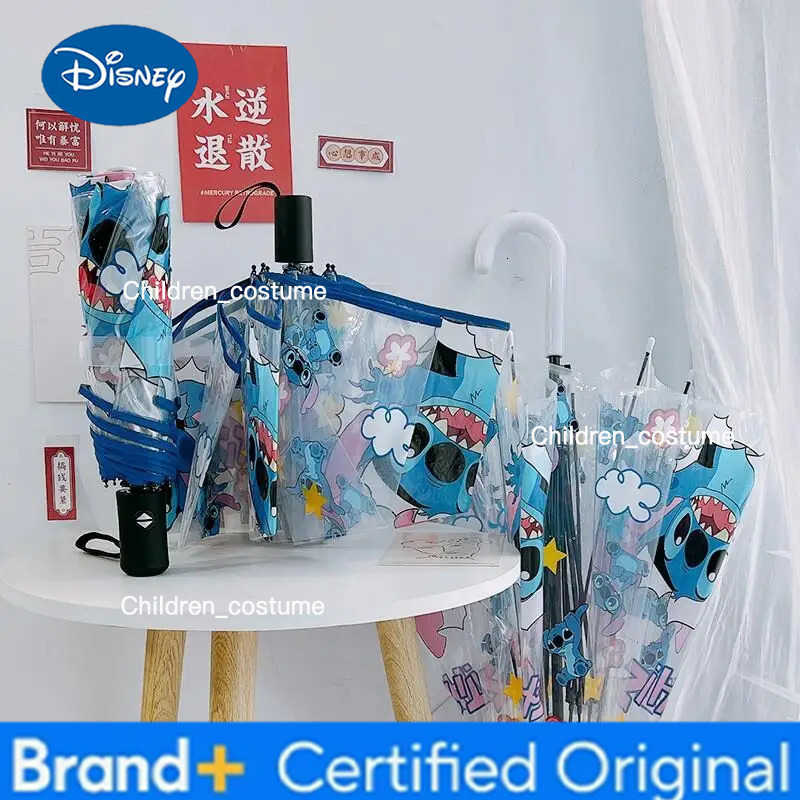 Disney Cute Anime Stitch Umbrella Automatic Portable Folding Umbrella Fashion Cartoon Manual Transparent Umbrella Gift H251226
