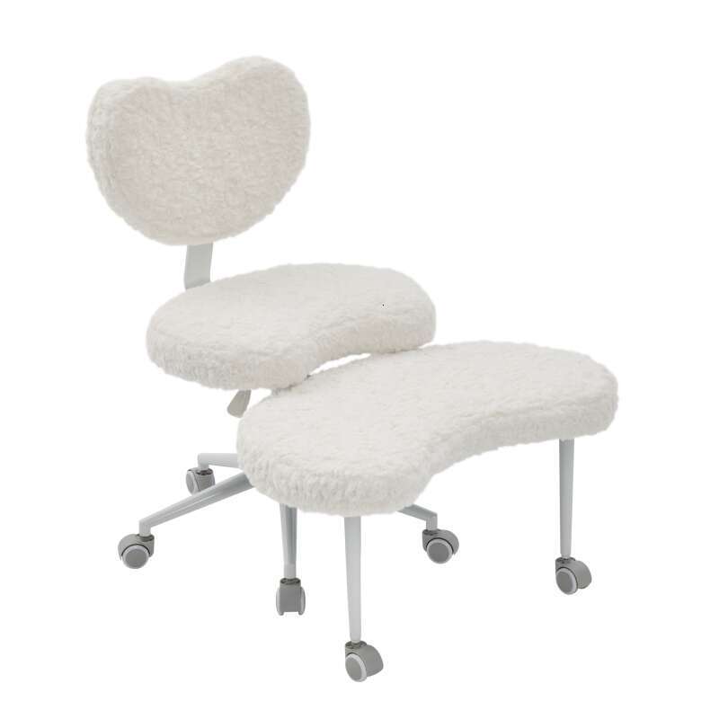 Artificial rabbit hair Meditation Plus, Legged Wheels, ADHD Chair, Criss Cross Desk Chair with Lumbar Support and Adjustable Stool, Flexible Design fo