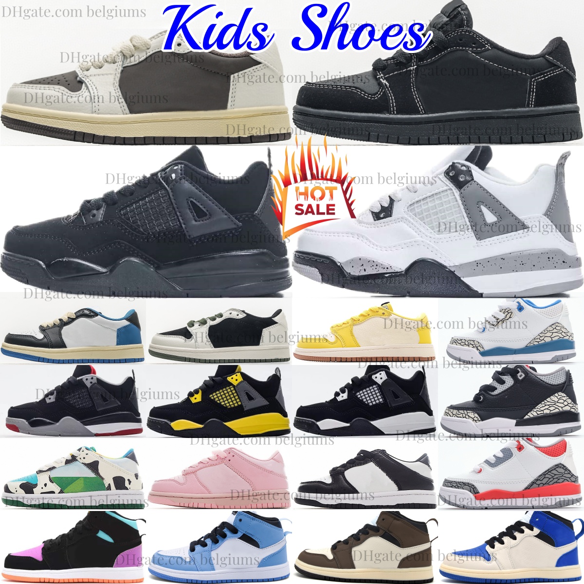 Kids Basketball Shoes Toddlers Sneakers Boys Mocha Olive Low Military Black Cat Designer Trainers Girls Thunder Red Children Youth Blue Cool Grey Multi Palomino