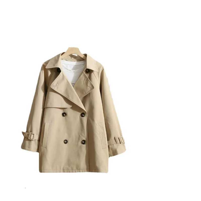 Autumn New High Fashion Short Versatile Coat Woman Classic Double Breasted Trench Coat Windbreak Korean Business OuterwearT251226