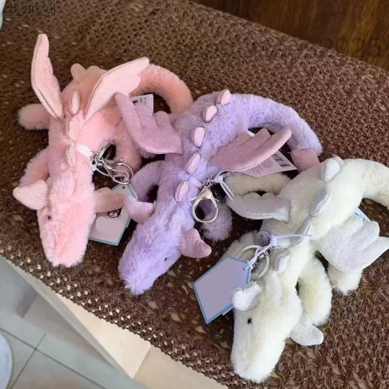 New 18 Cm Jelly Cat Snow Dragon Purple Dragon Pink Dragon Animal Pendant Keychain Bag Pendant Accessories Doll Pendant Gifts X250524