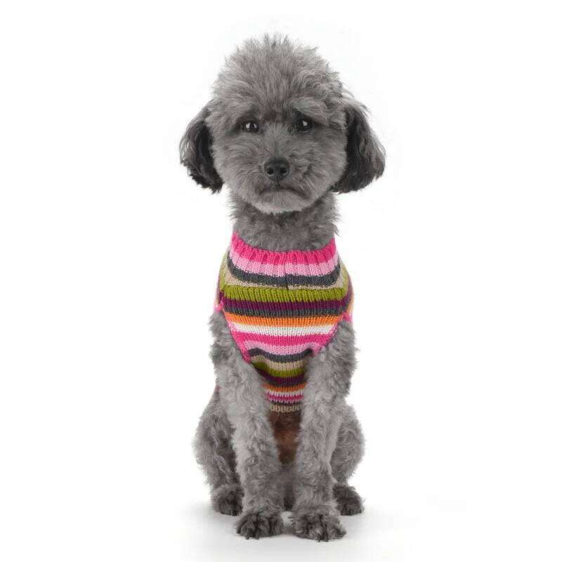 Fashion Knitted Clothes Winter Warm Dog Sweater Christmas Puppy Costumes Cute Print Cat Turtleneck Chihuahua Pet Pullovers 25T1226