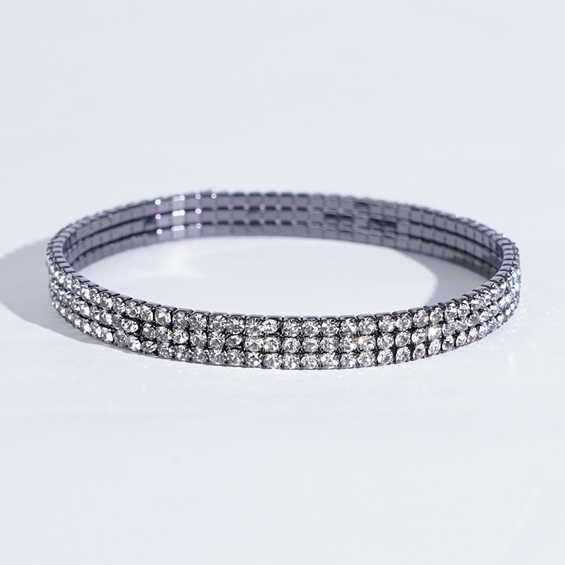 Delicate Adjustable CZ Crystal Diamond Tennis Bracelet for Women 18K Gold Silver Plated 3 Rows Rhinestone Hand Chain Shiny Cubic Zirconia Party Jewelr