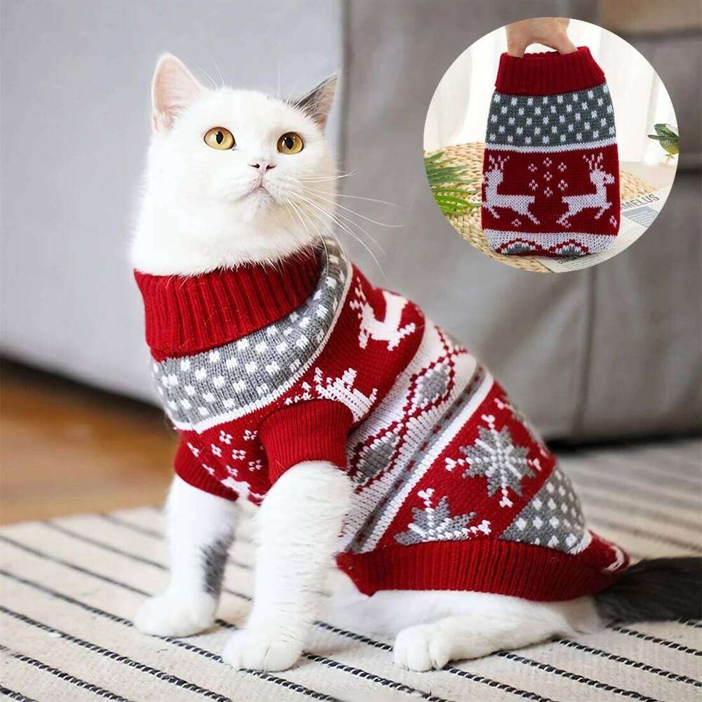 1pc Warm Pet Sweater Winter Dog Clothes for Small Medium Dogs Knitted Puppy Cat Coat Chihuahua French Bulldogs Yorkie 25T1226