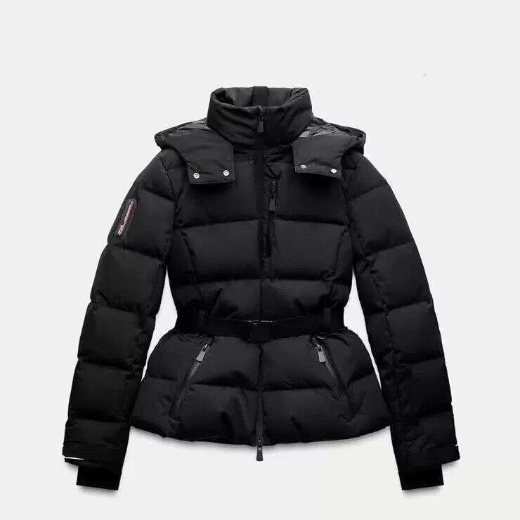 2025 Warm Cotton Jaet Ski Suit with Belt Stand Collar Coat Polyester Fabric Long Sve Zipper Closure Color Commute Sle WKERSIY