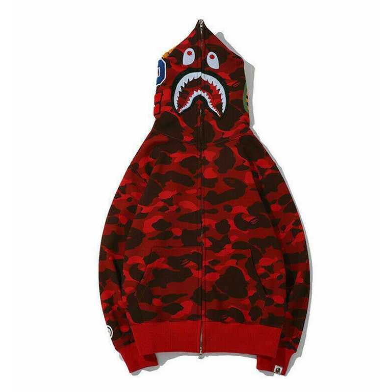 Camouflage Shark Head Hoodie 3D Sweatshirt Printed Zip-Up T-shirt for Men and Women Couple Outfit S251226