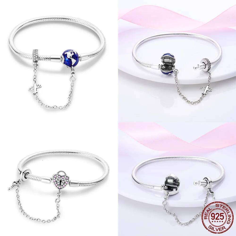 Hot Sale 925 Sterling Silver 17-20CM Bracelets Forever Love Butterfly Heart Bracelet Fit DIY Charms Beads Fashion Women Jewelry 25T1226