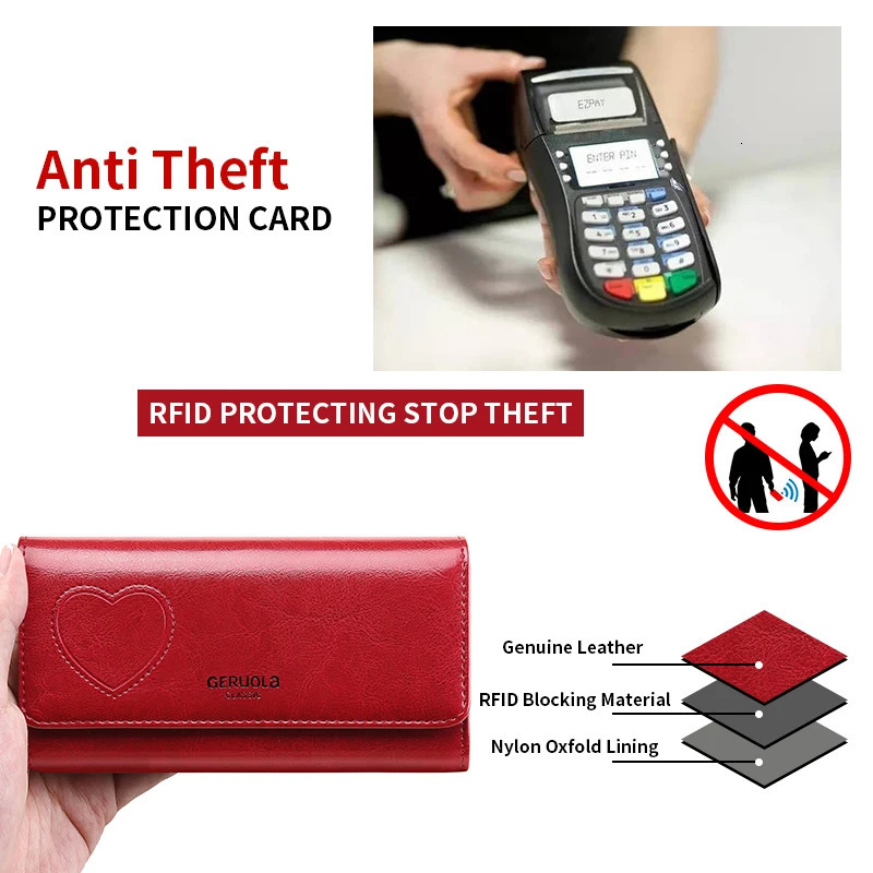 RFID anti-theft brush and demagnetization long handbag large capacity integrated card bag multi-functional wallet leather cow 251225