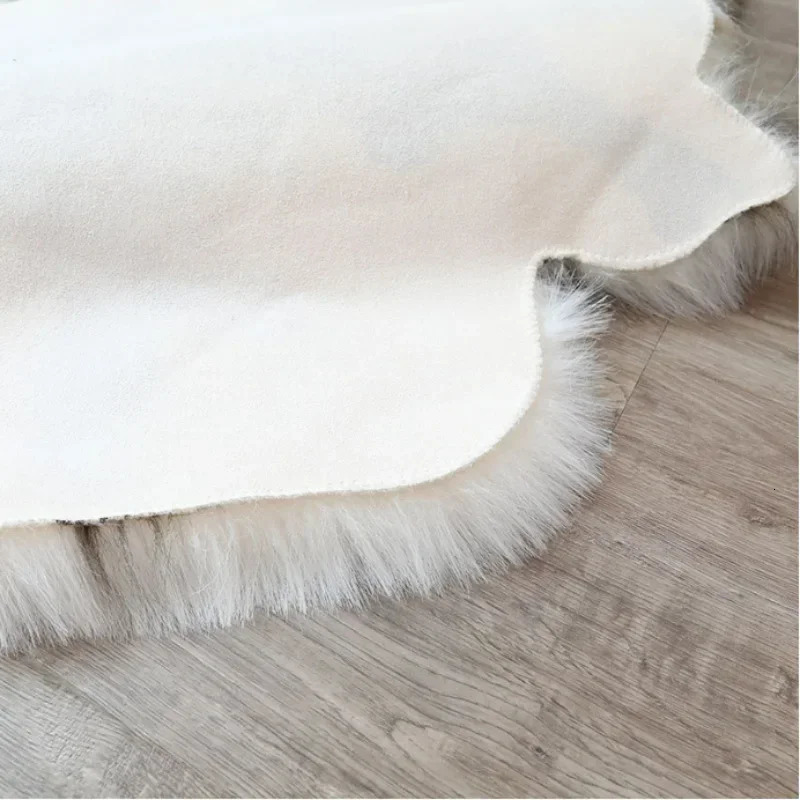 Modern Minimalist Machine Washable Reindeer Fur Carpet Bedroom Floor Mat Bedside Faux Animal Blanket 12 H260226