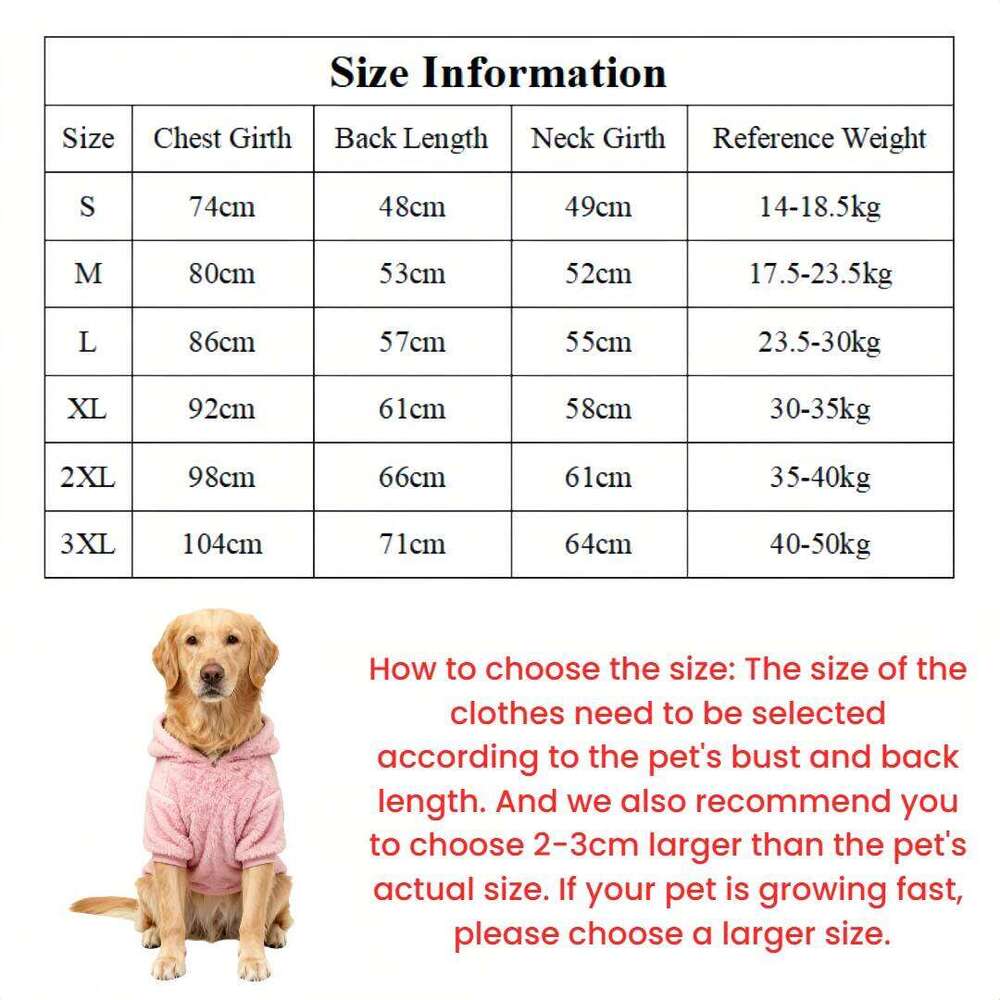 Winter Pet Clothes Fleece Warm Hoodie For Medium Large Dogs Soft Dog Plush Outdoor Coat Labrador Golden Retriever Clothing 25T1226